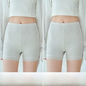 miiow | Womens Lace Safety Shorts Cool Sensation No Roll Edge Anti-Light Walking Bottoms New 2025 Cotton Spandex Short Pants