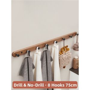 Wood Bathroom Hook No Drilling