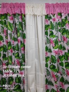 JERAMIE 3in1 flitted geena curtain(3pcs in1 set)