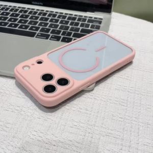 Luxury Candy Color Border Magnetic For Magsafe Phone Case For iPhone 17 16 15 14 Plus 11 12 13 Pro Max Armor Bumper Clear Cover