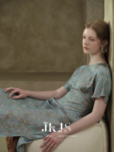 JK＆JS | Silky Hemp Cheongsam Style Forked Long Dress