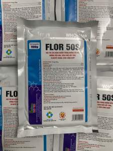 Flor 50s/ Flo 50 (100g) sakan xử lý các bệnh đường hô hấp tiêu hoá thương hàn tụ huyết trùng ở vật nuôi