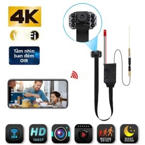 Camera Wifi Mini 1080P 4K HD Với Ứng Dụng Giám Sát Từ Xa Camera An Ninh Gia Đình Máy Quay Phim Cầm Tay Tầm Nhìn Ban Đêm Hồng Ngoại Giám Sát Tự Làm
