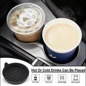 2/4 Miếng Lót Ly Xe Hơi Bằng Silicon Đa Năng Hình Tròn Chống Thấm Nước Chống Trượt Dùng Cho Giá Để Cốc Trên Bảng Điều Khiển & Miếng Lót Khe Chứa Đồ