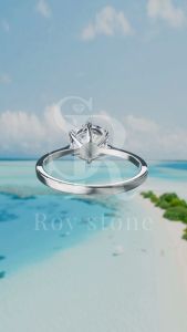 RoyStone - Cincin Wanita Moissanite Sertifikat GRA Original Lapis Emas - Shine Ring