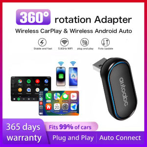 360 Degree Rotation Wireless CarPlay Android Auto Wireless Adapter Smart Mini Box Plug & Play WiFi Universal For Nissan Cars