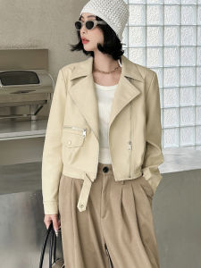 OUCAO | Motorcycle Style Fashion Vintage Womens Leather Jacket Short