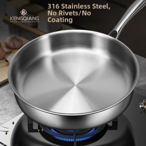 RONGCHUAN | Stainless Steel No-Coating Non-Stick Electromagnetic Oven Suitable Pan