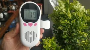 (HoảTốc1h) Máy đo nhịp tim thai Doppler màn hình màu LCD JSL-T502 dạng sóng và số tặng gel bôi trơn theo dõi tim thai