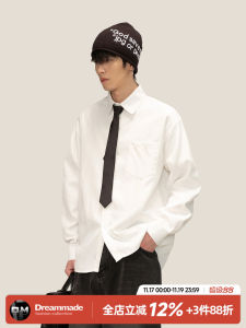 Cleanfit American Style Long Sleeve Casual Shirt for Men White Inner Wear Base Layer Boys Shirt Loose Fit Youth Fashion