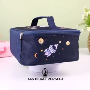 Tas Bekal Anak Persegi Panjang BESAR 28 CM LUNCH BAG Karakter ASTRONOT BEAR DINOSAURUS