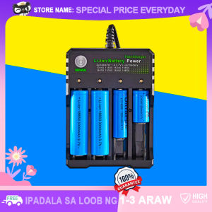 4-Slot Smart Charger for Universal Battery Portable USB 3.7V Charger for Li-ion 18350 18500 18650 14500 14650 16650 Etc