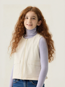 JOLLY BEAN | Girls Small Check Flannel Vest Pocket