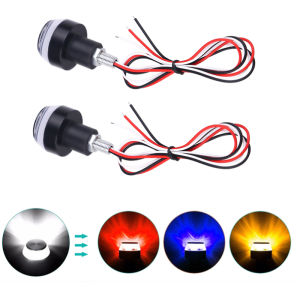 2pcs Universal 12V CNC Motorcycle Handle Led Turn Signal Light Handlebar Blinker Interior Replacement Parts