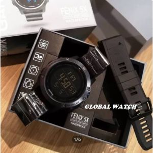 PROMO MURAH !! JAM TANGAN PRIA GARMIN FENIX 5 PAKET DIGITAL GW-0125 PLUS BOX EKSLUSIVE & BATERAI CADANGAN
