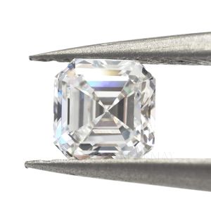 HPHT Cultivation Lab Grown Diamond Asscher Cut D Color VVS1 Clarity With GEMID Certificate For Jewerly Making