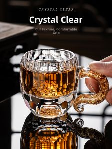 FLOWER MOO | Gold Foil Crystal Glass Coffee and Tea Mug