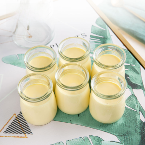French Bakery 4 PCs 6 PCs High Temperature 100ml Transparent Glass with Lid Pudding Bottle Yogurt Jelly Dessert Mousse Cup