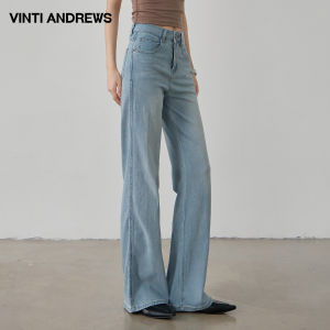 High Waist Flare Slim Fit Wide Leg Floor-Length Jeans