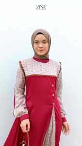 Gamis Lebaran Wanita Kekinian Terbaru Mewah | Fay Series by ZNR Muslimah
