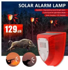 New Waterproof Solar-Powered Motion Sensor Alarm Lamp for Outdoor Security with Red LED Light