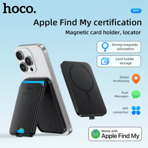 HOCO E91I Smart Anti-lost Device Multifunctional Magnetic Card Holder Portable Foldable Wallet Strong Suction GPS Global Positioning Card Remote Precise Positioning Card Style Anti-Lost Locator Supports Type-C Charging Interface
