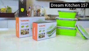 TANQ Portable Home and Living Kitchen Household Silicone Food Container Collapsible Bowl Picnic Boxes Folding Lunchbox