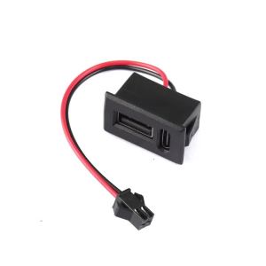 Dual-Port USB Female Connector USB-A Type C Charging Socket with 10000 Insertion Cycles for Home Appliances and LED Lamps