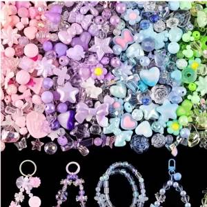13 Grids of 0.6-2.6 Centimeters Mixed Color Acrylic Beads DIY Production of Bracelets Necklaces Rings Etc