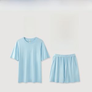 YOUKESHU | Modal Ice Silk Loose Cool Summer Short Sleeve Sleepwear for Men