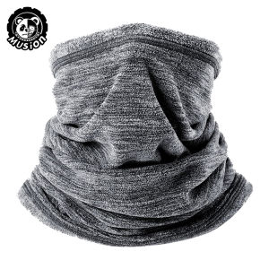Musion Cold Weather Neck Warmer Gaiter Thermal Fleece Windproof Balaclava Face Mask Cover 4-Way Stretch Winter Scarf for Men Women