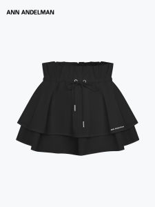ANN ANDELMAN | Gathered Double Layer High Waist Stretch Waist Skirt