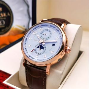 High-End Luxury Mens Mechanical Watch Fully Automatic Skeleton Design Fashionable Business Casual Niche Versatile Stylish Trendy Mens Wristwatch Best-Selling Watch Top Choice for Mens Gifts Brand-Name Watch Top Choice for Gifts Social Guy S...