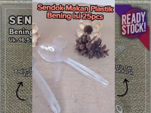 Sendok Makan Plastik Bening isi 25 pcs