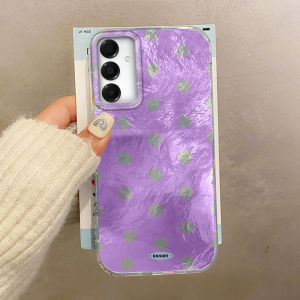 Korean Brown Circular Dots Phone Case For Samsung Galaxy A55 A16 A07 A17 A26 A36 A56 A25 A35 A14 A34 A54 A15 A13 A32 A12 Cover