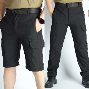 Outdoor 2 in 1 Convertible Pant Quick Dry Hiking Pants Men Trainning Lightweight Zip Off Cargo Trousers Camping Hiking Fishing