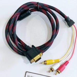 Cáp VGA ra 3AV (Chuẩn 3AV - 3RAV - 3RGB) / Cáp dài 1.5M (Tín hiệu Analog)