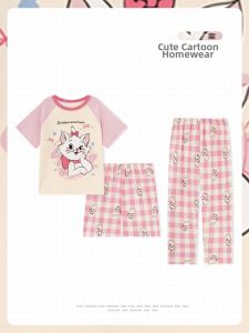 SHAPRA | Cotton Short Sleeve Loose Thin Home Wear Set for Girls