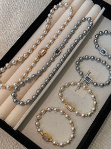 CAFFTI | Luxurious Niche High-End Pearl Gray Necklace