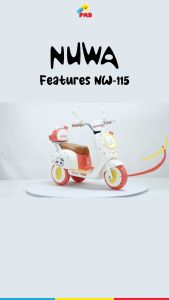 Mainan anak Motor Aki Nuwa NW115 NW 115 led light box storage Electric Pedal hadiah lucu keren