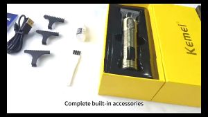 Kemei KM-865 Gold Cordless Professional Hair Trimmer Electric Clippers for Men Cordless Professional Beard Hair Clipper Cut Hair Cutting
