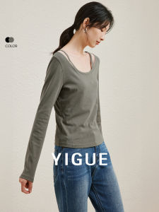 Yigue | Layered Mesh See-Through Long Sleeve T-shirt Spring Fitted