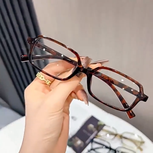 Rectangle Frame Eyeglasses With Grade 0-400 Nearsighted Glasses Womans Anti Blue Light Eyeglass