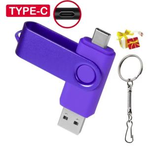 TYPE-C USB Flash Drive 128GB Real Capacity Pen Drive 64GB Free Key Chain Memory Stick Creative Business Gift Red U Disk Blue 32G