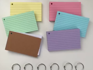 50Pcs Binder Ring Loose-Leaf Flip Cards Horizontal Line Binder Memo Book with Kraft Paper Cover