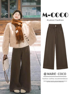 Quần Jeans Ống Rộng Cạp Cao Màu Đen Đồ Án Nữ Quần Dài Đến Sàn Phong Cách Retro Quần Dài Thường Ngày Cho Mùa Thu