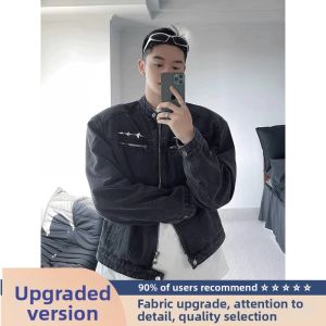 YOULIN | Stylish Stylist Fall/Spring Denim Jacket Short Male Padded Shoulders