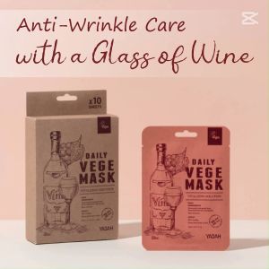 (CLEARANCE | EXP 05/27) YADAH Daily Vege Mask (Wine - Box of 10 Pcs) - Firming Anti-Aging Elasticity Sheet Mask Korea