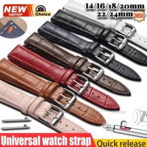 New Quick Release Universal Watchband 20mm 22mm 18mm 14mm 16mm 24mm Smartwatch Leather Watch Strap for Omega Women Men Wristband