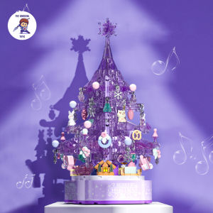 Đồ Chơi Lắp Ráp Noel Mô Hình Cây Thông Pha Lê Tím Giáng Sinh Có Nhạc Và Đèn Phát Sáng Merry Christmas 605029